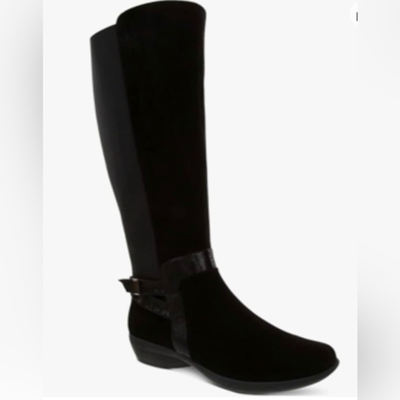Karen Scott Vodaa Black Riding Boots Women’s Knee-High Size 6M NIB Faux Leather - Picture 1 of 10